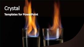  Presentation with cocaine alcohol - Audience pleasing presentation theme consisting of cocktail fire - glasses with burning alcohol backdrop and a wine colored foreground