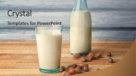  Presentation with milk - Amazing PPT theme having cocktail free - glass of tasty hazelnut milk backdrop and a light gray colored foreground