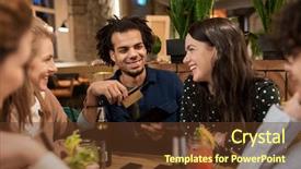  Presentation with cocktail bar - Audience pleasing presentation theme consisting of cocktail free - leisure people and holidays concept backdrop and a  colored foreground