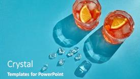 Presentation with orange juice - PPT layouts consisting of cocktail-fresh-orange-juice-two background and a teal colored foreground