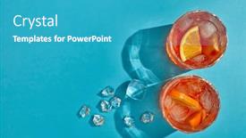  Presentation with orange juice - Colorful PPT layouts enhanced with cocktail-fresh-orange-juice-two backdrop and a teal colored foreground
