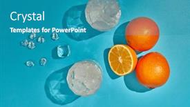  Presentation with ice blue - Theme enhanced with cocktail-fresh-orange-juice-two background and a teal colored foreground