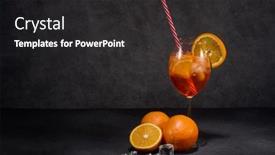  Presentation with fruit cocktail - Slide set featuring cocktail-fruit-drink-with-ice background and a dark gray colored foreground