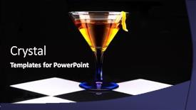  Presentation with black and blue - Amazing slide deck having cocktail-in-a-blue-stemmed backdrop and a black colored foreground