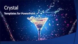 Presentation with cocktail - Amazing slide deck having cocktail in glass with splash backdrop and a navy blue colored foreground