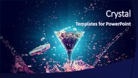  Presentation with biology bacteria colourful 3d - Presentation enhanced with cocktail in glass with splash background and a navy blue colored foreground