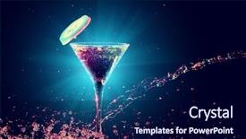  Presentation with splash - Theme enhanced with cocktail in glass with splash background and a navy blue colored foreground