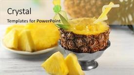  Presentation with pineapple - Amazing theme having cocktail in half of pineapple backdrop and a yellow colored foreground