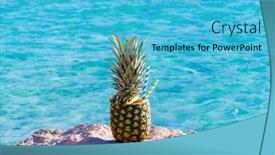  Presentation with pineapple - Audience pleasing PPT theme consisting of cocktail-in-pineapple backdrop and a cyan colored foreground