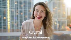  Presentation with city rooftop party - Cool new slides with cocktail invitation - atttractive elegant young woman smiling backdrop and a  colored foreground
