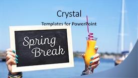  Presentation with spring break - Slide set consisting of cocktail invitation - spring break concept chalkboard background and a light blue colored foreground