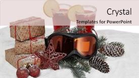  Presentation with year still life christmas - Colorful theme enhanced with cocktail invitation - winter holidays still life backdrop and a  colored foreground