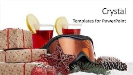  Presentation with year still life christmas - Audience pleasing presentation consisting of cocktail invitation - winter holidays still life backdrop and a  colored foreground