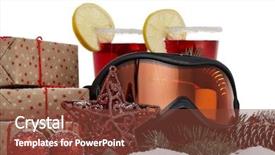  Presentation with year still life christmas - Presentation theme featuring cocktail invitation - winter holidays still life background and a  colored foreground