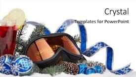  Presentation with year still life christmas - Colorful PPT theme enhanced with cocktail invitation - winter holidays still life backdrop and a white colored foreground