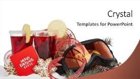  Presentation with fruit tree - Presentation theme enhanced with cocktail invitation - winter holidays still life background and a  colored foreground