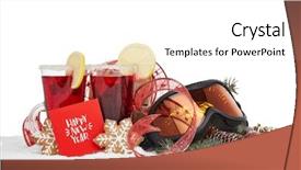  Presentation with year still life christmas - Beautiful presentation theme featuring cocktail invitation - winter holidays still life backdrop and a  colored foreground