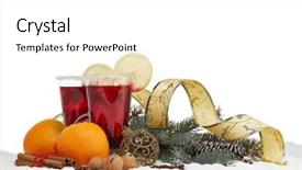  Presentation with year still life christmas - PPT theme featuring cocktail invitation - winter holidays still life background and a  colored foreground