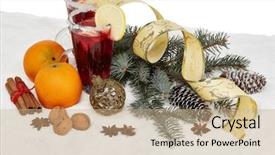  Presentation with year still life christmas - Colorful slide deck enhanced with cocktail invitation - winter holidays still life backdrop and a  colored foreground