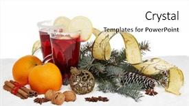  Presentation with year still life christmas - Audience pleasing PPT layouts consisting of cocktail invitation - winter holidays still life backdrop and a  colored foreground