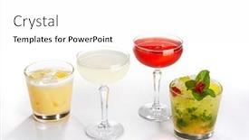  Presentation with alcohol white - PPT theme consisting of cocktail-isolated-over-white background and a white colored foreground