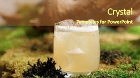  Presentation with moss - Slide deck featuring cocktail on moss natural forest background and a tawny brown colored foreground