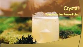  Presentation with moss - Presentation theme having cocktail on moss natural forest background and a  colored foreground