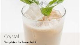  Presentation with cocktail - PPT theme having cocktail-on-the-white background and a soft green colored foreground