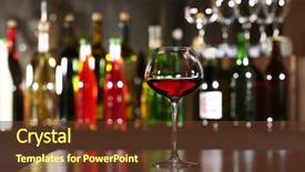  Presentation with bar drinks wine - PPT layouts consisting of cocktail party - glass of wine with bar background and a tawny brown colored foreground