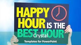  Presentation with party invitation - Colorful PPT theme enhanced with cocktail party invitation - happy hour is the best backdrop and a teal colored foreground