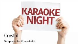  Presentation with night - PPT theme consisting of cocktail party invitation - karaoke night card isolated background and a white colored foreground