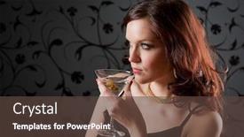  Presentation with cocktail party - Theme featuring cocktail party woman evening dress enjoy drink on black background background and a tawny brown colored foreground