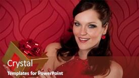  Presentation with cocktail party - PPT layouts having cocktail party woman hold present evening dress background and a tawny brown colored foreground