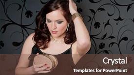  Presentation with cocktail party - Cool new presentation theme with cocktail party woman wear evening dress hold handbag on black background backdrop and a tawny brown colored foreground