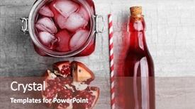 Presentation with soda - Slide deck consisting of cocktail preparation soda bottle pomegranate background and a tawny brown colored foreground