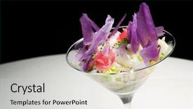  Presentation with goblet - Audience pleasing theme consisting of cocktail served in a crystal backdrop and a  colored foreground