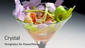  Presentation with goblet - Amazing PPT layouts having cocktail served in a crystal backdrop and a  colored foreground