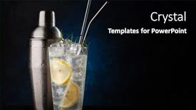  Presentation with dark space - PPT theme with cocktail-shaker-and-gin-tonic background and a black colored foreground