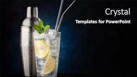 Presentation with dark space - Presentation design enhanced with cocktail-shaker-and-gin-tonic background and a black colored foreground