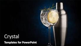  Presentation with dark space - Theme with cocktail-shaker-and-gin-tonic background and a black colored foreground