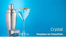  Presentation with cocktail - PPT theme having cocktail-shaker-and-martini-cocktail background and a teal colored foreground