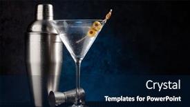  Presentation with dark space - PPT theme having cocktail-shaker-and-martini-cocktail background and a navy blue colored foreground