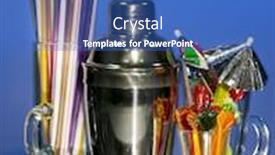  Presentation with bartender - Colorful PPT theme enhanced with cocktail shaker and other bartender equipment on color background backdrop and a teal colored foreground