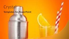  Presentation with copy space - PPT theme with cocktail-shaker-negroni-and-tequila background and a gray colored foreground