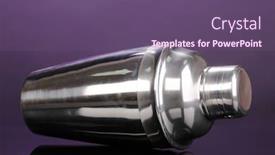  Presentation with cocktail - PPT theme consisting of cocktail-shaker-on-violet-background background and a violet colored foreground