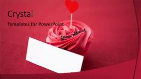  Presentation with food red - Slides consisting of cocktail stick and blank nametag background and a red colored foreground