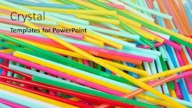  Presentation with design rustic wood wall texture - Slides enhanced with cocktail-tubes-texture-for-design background and a yellow colored foreground