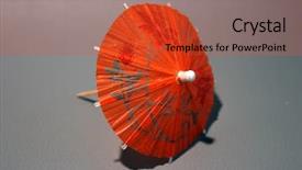  Presentation with plain colors gray texture cloth - Slides having cocktail umbrellas of diffrent colors background and a  colored foreground