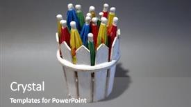  Presentation with plain colors gray texture cloth - Beautiful presentation featuring cocktail umbrellas of diffrent colors backdrop and a  colored foreground