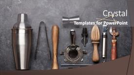  Presentation with cocktail bar - Amazing theme having cocktail utensils set of bar tools on stone table top view flat lay backdrop and a gray colored foreground